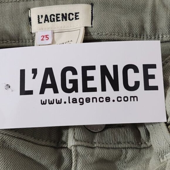 2/$50 L'Agence Green Distressed Jeans Size 25 | Trendy Slim-Fit Denim Pants - Picture 5 of 7